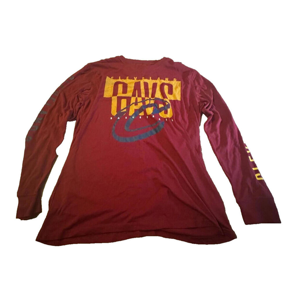 Cleveland Cavaliers NBA U Maroon Long Sleeve T Shirt Mens L